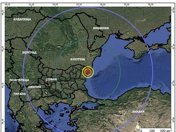 Земетресение с магнитуд 3,5 недалеч от Варна